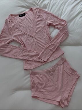 White Fox Boutique Pink Pajama Set (S)